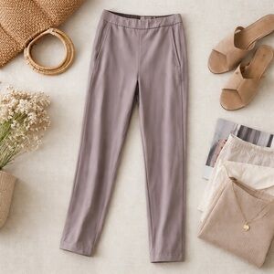 Eileen Fisher Organic Cotton Stretch Slim Ankle Pants XXS Dusty Lavender Grey
